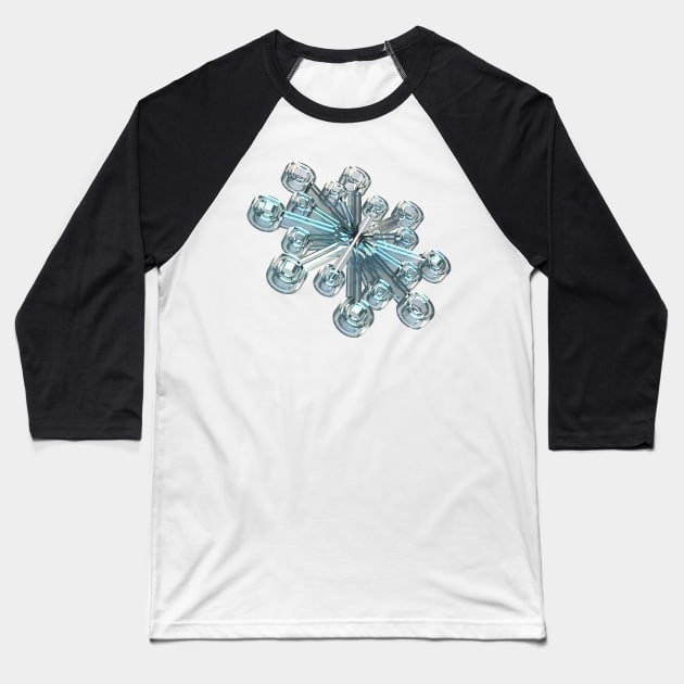 3D Snowflake Baseball T-Shirt by Shadowbyte91